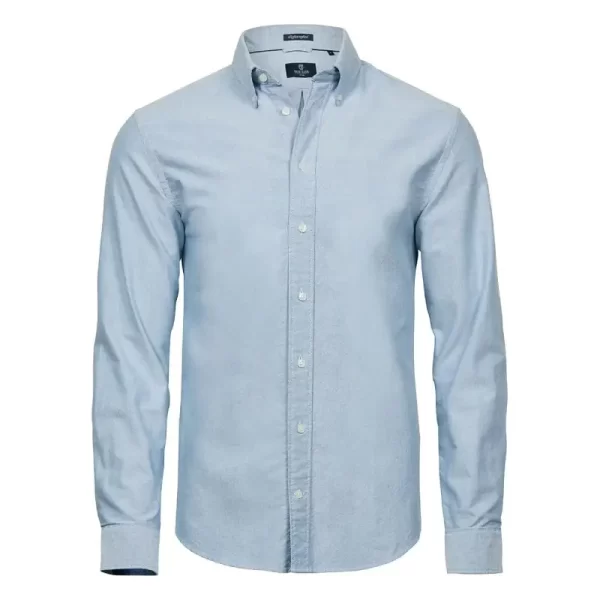 Camisa Oxford Manga Larga Gris Hombre