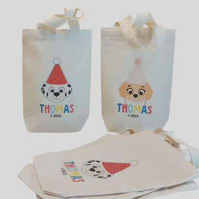 Bolsa de tocuyo personalizada con serigrafía