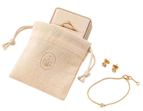 Bolsa de tocuyo para joyería personalizada con cordón