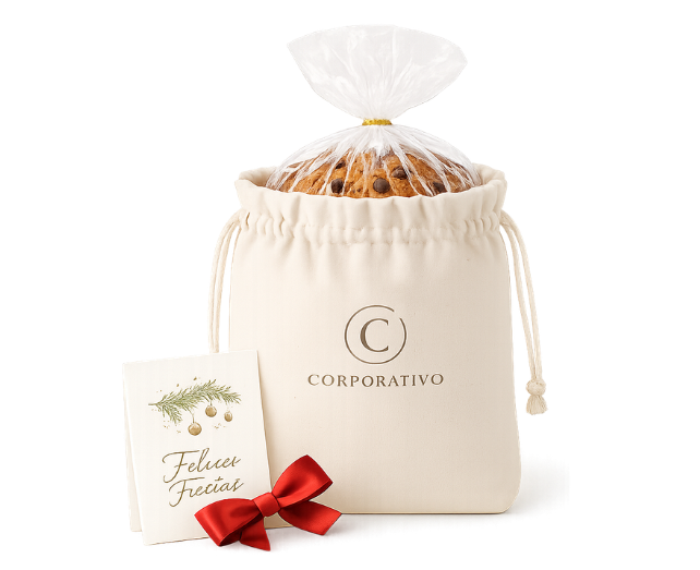 Bolsa de tocuyo personalizada para panetón grande de 900 g a 1 kg
