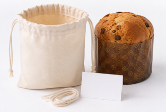 Bolsa de tocuyo preparada para campaña navideña