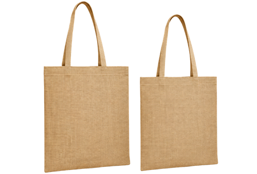 Bolsa plana de yute natural con asas y estructura sin fuelle