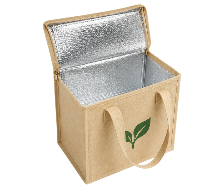 Interior aislante de una bolsa térmica ecológica
