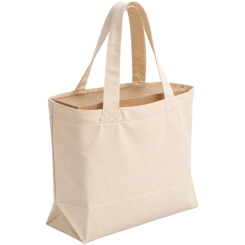 Bolsa de tocuyo con base expandida por el producto