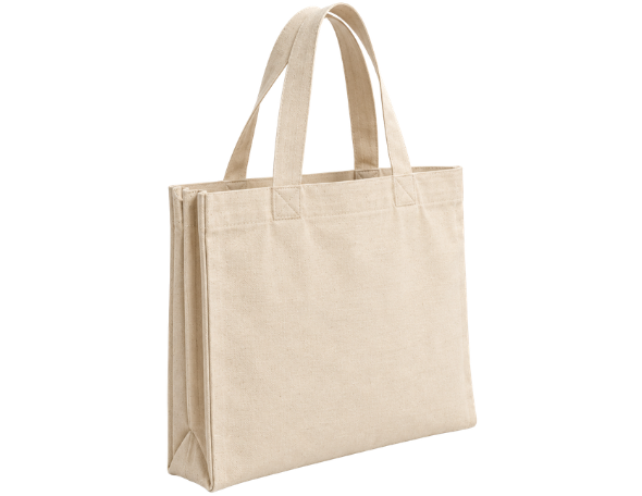 Bolsa de tocuyo con fuelle cerrada