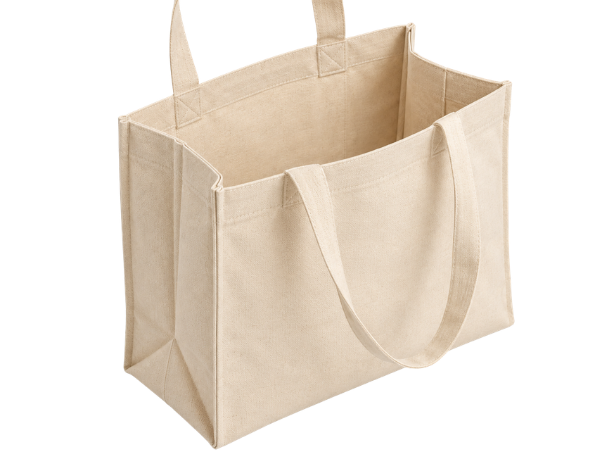 Bolsa de tocuyo expandida con fuelle lateral y fondo