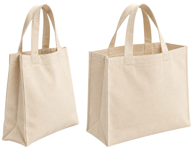 Bolsas de tocuyo con fuelle lateral y de fondo fabricadas en Gamarra
