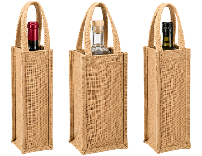 Bolsas de yute fabricadas según medida de botella
