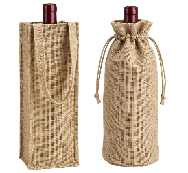 Bolsas de yute para botellas de vino fabricadas en Gamarra