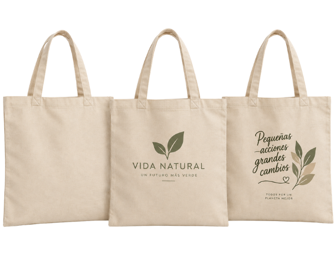 Bolsas planas de tocuyo personalizadas para empresas