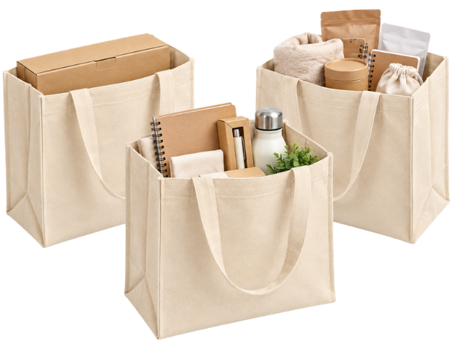 Usos de bolsas de tocuyo con fuelle para empresas y productos